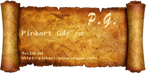 Pinkert Géza névjegykártya