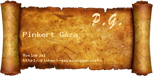 Pinkert Géza névjegykártya