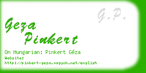 geza pinkert business card